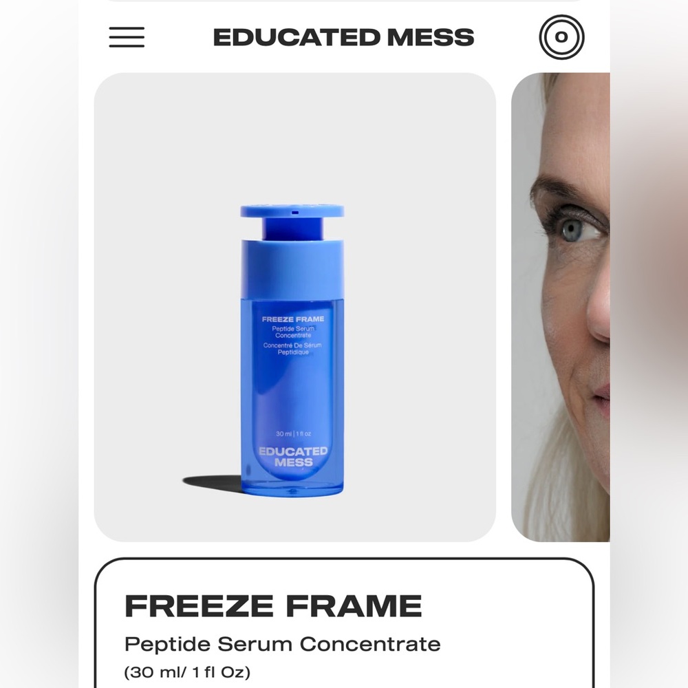 Educated Mess Freeze Frame Peptide Serum Concentrate